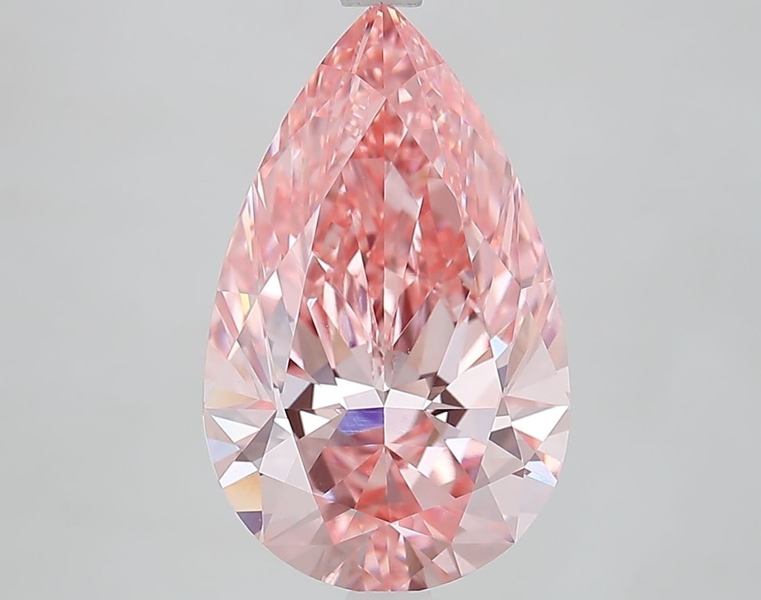 Loose Diamond - PEAR 4.7ct Fancy Vivid Pink VVS2: Loose Diamond - PEAR 4.7ct Fancy Vivid Pink VVS2 Source: This is a real non-mined Diamond that has been grown in a lab Shape: PEAR Carats: 4.7 Color: Fancy Vivid Pink Certification: IGI Video: