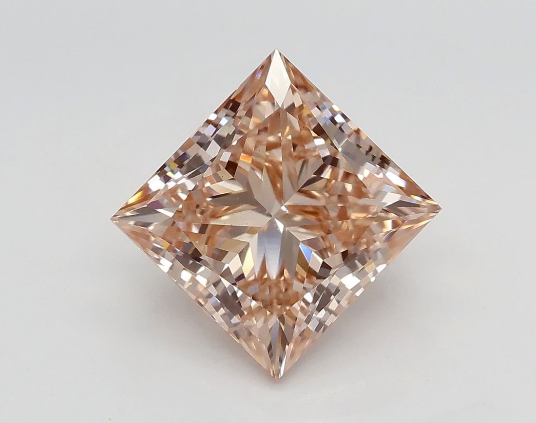 Loose Diamond - PRINCESS 2.7ct Fancy Intense Brownish Pink VS1: Loose Diamond - PRINCESS 2.7ct Fancy Intense Brownish Pink VS1 Source: This is a real non-mined Diamond that has been grown in a lab Shape: PRINCESS Carats: 2.7 Color: Fancy Intense Brownish Pink Cert