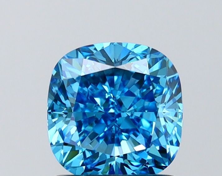Loose Diamond - CUSHION MODIFIED 1.51ct Fancy Vivid Blue VVS1: Loose Diamond - CUSHION MODIFIED 1.51ct Fancy Vivid Blue VVS1 Source: This is a real non-mined Diamond that has been grown in a lab Shape: CUSHION MODIFIED Carats: 1.51 Color: Fancy Vivid Blue Certifi