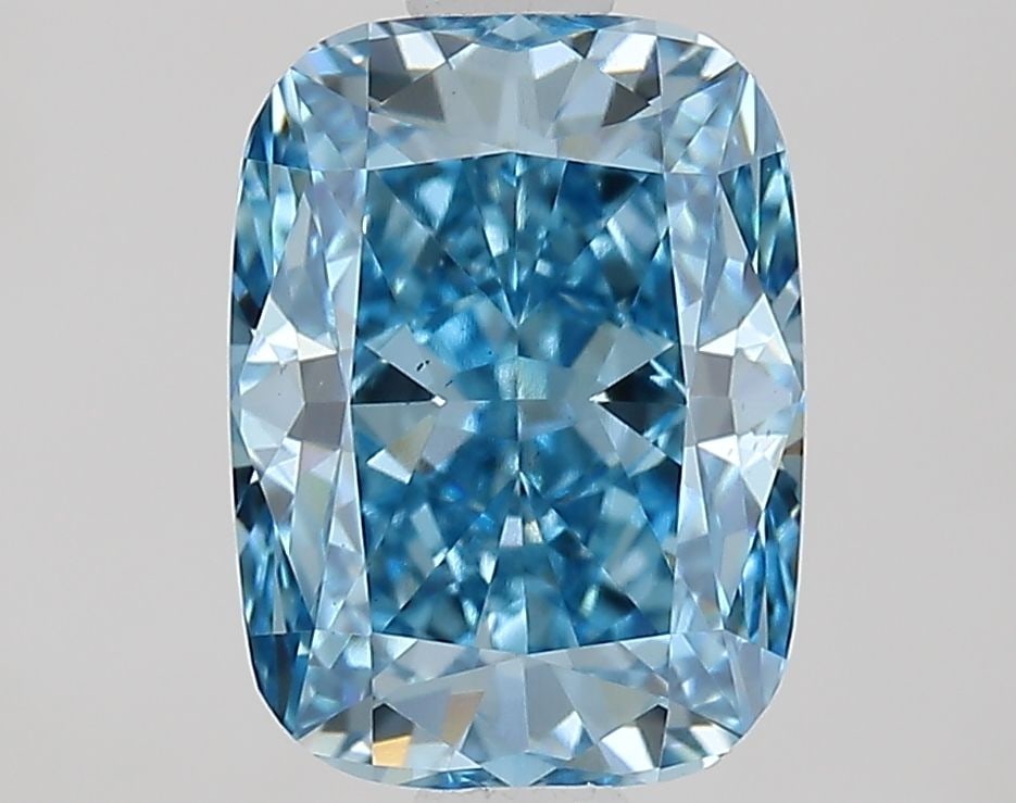 Loose Diamond - CUSHION BRILLIANT 1.5ct Fancy Vivid Blue VS1: Loose Diamond - CUSHION BRILLIANT 1.5ct Fancy Vivid Blue VS1 Source: This is a real non-mined Diamond that has been grown in a lab Shape: CUSHION BRILLIANT Carats: 1.5 Color: Fancy Vivid Blue Certific