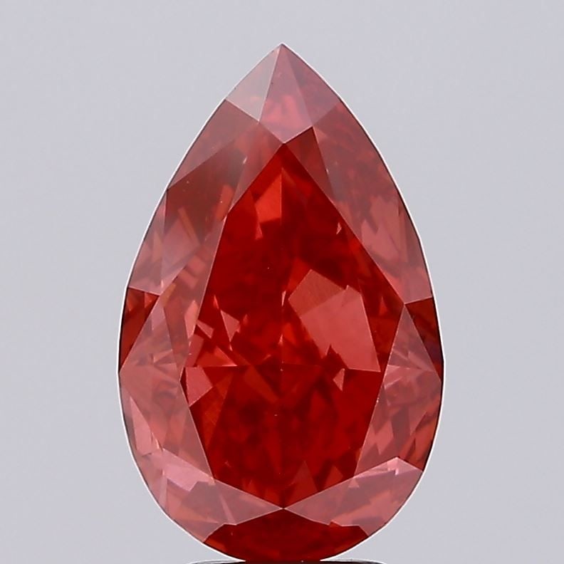 Loose Diamond - PEAR 5.7ct Fancy Vivid Red VS1: Loose Diamond - PEAR 5.7ct Fancy Vivid Red VS1 Source: This is a real non-mined Diamond that has been grown in a lab Shape: PEAR Carats: 5.7 Color: Fancy Vivid Red Certification: NONE Video: