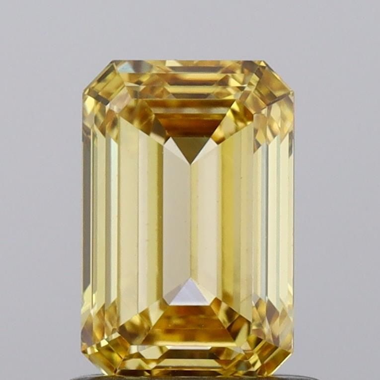 Loose Diamond - EMERALD 1.0ct Fancy Vivid Yellow VS1: Loose Diamond - EMERALD 1.0ct Fancy Vivid Yellow VS1 Source: This is a real non-mined Diamond that has been grown in a lab Shape: EMERALD Carats: 1.0 Color: Fancy Vivid Yellow Certification: NONE Vide