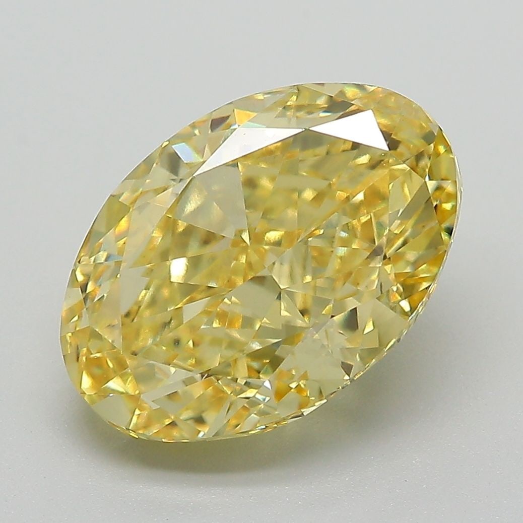 Loose Diamond - OVAL 5.04ct Fancy Vivid Yellow VS1: Loose Diamond - OVAL 5.04ct Fancy Vivid Yellow VS1 Source: This is a real non-mined Diamond that has been grown in a lab Shape: OVAL Carats: 5.04 Color: Fancy Vivid Yellow Certification: IGI Video: