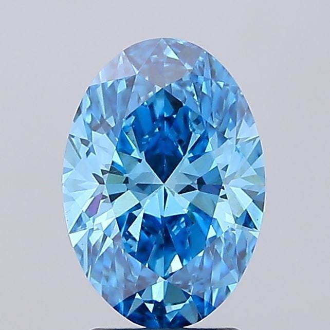 Loose Diamond - OVAL 2.55ct Fancy Vivid Blue VS1: Loose Diamond - OVAL 2.55ct Fancy Vivid Blue VS1 Source: This is a real non-mined Diamond that has been grown in a lab Shape: OVAL Carats: 2.55 Color: Fancy Vivid Blue Certification: IGI Video: