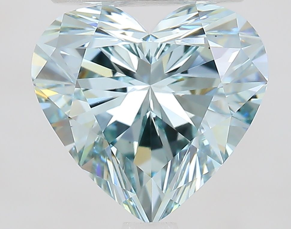 Loose Diamond - HEART 2.73ct Fancy Intense Greenish Blue VS1: Loose Diamond - HEART 2.73ct Fancy Intense Greenish Blue VS1 Source: This is a real non-mined Diamond that has been grown in a lab Shape: HEART Carats: 2.73 Color: Fancy Intense Greenish Blue Certific