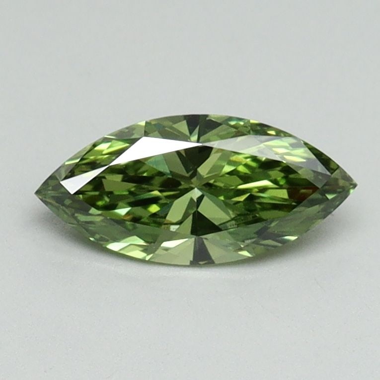 Loose Diamond - MARQUISE 0.5ct Fancy Vivid Green VS1: Loose Diamond - MARQUISE 0.5ct Fancy Vivid Green VS1 Source: This is a real non-mined Diamond that has been grown in a lab Shape: MARQUISE Carats: 0.5 Color: Fancy Vivid Green Certification: IGI Video