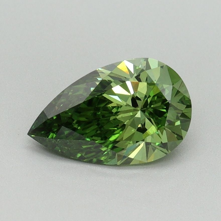 Loose Diamond - PEAR 1.0ct Fancy Vivid Green VS1: Loose Diamond - PEAR 1.0ct Fancy Vivid Green VS1 Source: This is a real non-mined Diamond that has been grown in a lab Shape: PEAR Carats: 1.0 Color: Fancy Vivid Green Certification: IGI Video: