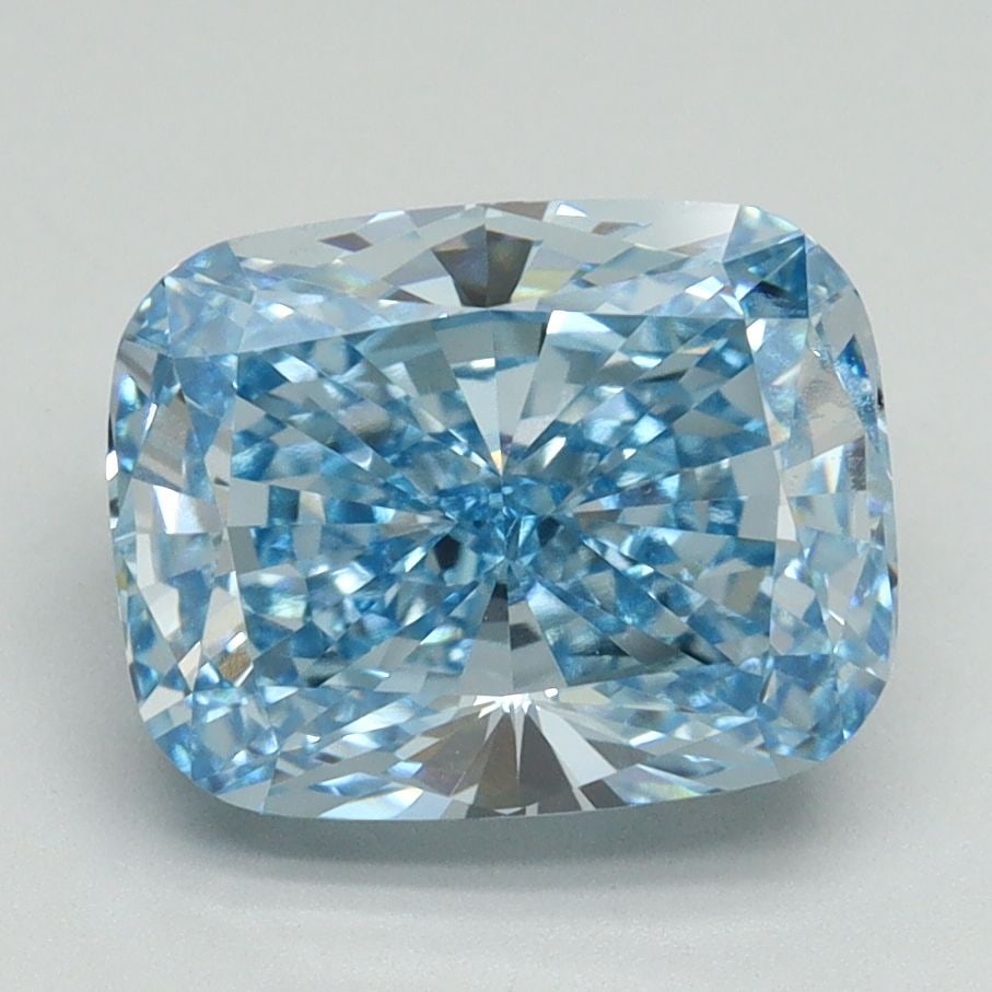 Loose Diamond - CUSHION BRILLIANT 3.22ct Fancy Vivid Blue VVS2: Loose Diamond - CUSHION BRILLIANT 3.22ct Fancy Vivid Blue VVS2 Source: This is a real non-mined Diamond that has been grown in a lab Shape: CUSHION BRILLIANT Carats: 3.22 Color: Fancy Vivid Blue Certi