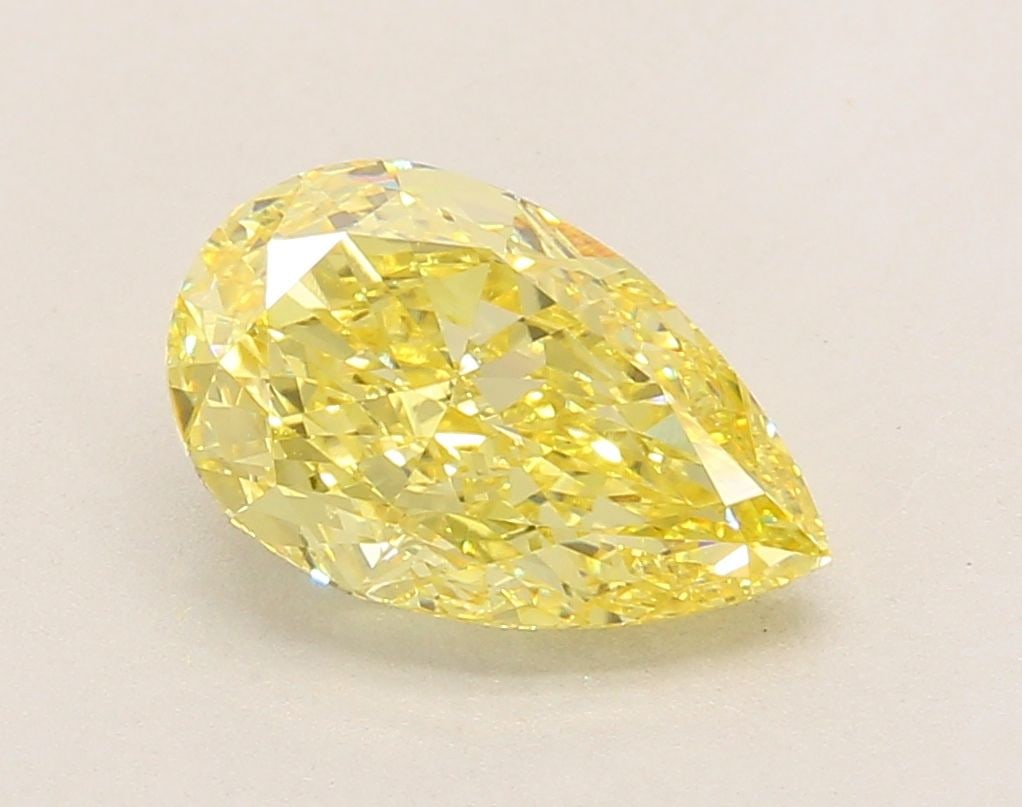 Loose Diamond - PEAR 2.62ct Fancy Intense Yellow VS1: Loose Diamond - PEAR 2.62ct Fancy Intense Yellow VS1 Source: This is a real non-mined Diamond that has been grown in a lab Shape: PEAR Carats: 2.62 Color: Fancy Intense Yellow Certification: IGI