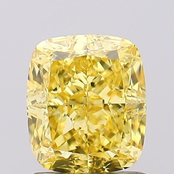 Loose Diamond - CUSHION MODIFIED 1.27ct Fancy Vivid Yellow VS2: Loose Diamond - CUSHION MODIFIED 1.27ct Fancy Vivid Yellow VS2 Source: This is a real non-mined Diamond that has been grown in a lab Shape: CUSHION MODIFIED Carats: 1.27 Color: Fancy Vivid Yellow Cert