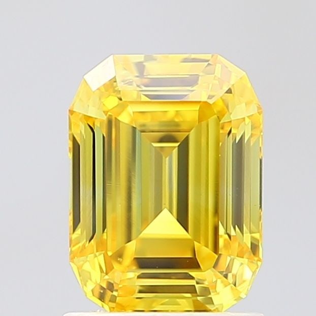 Loose Diamond - EMERALD 1.51ct Fancy Vivid Yellow VS2: Loose Diamond - EMERALD 1.51ct Fancy Vivid Yellow VS2 Source: This is a real non-mined Diamond that has been grown in a lab Shape: EMERALD Carats: 1.51 Color: Fancy Vivid Yellow Certification: IGI Vid
