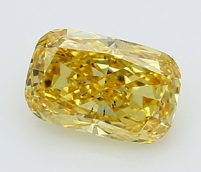 Loose Diamond - CUSHION BRILLIANT 1.55ct Fancy Vivid Yellow VS2: Loose Diamond - CUSHION BRILLIANT 1.55ct Fancy Vivid Yellow VS2 Source: This is a real non-mined Diamond that has been grown in a lab Shape: CUSHION BRILLIANT Carats: 1.55 Color: Fancy Vivid Yellow Ce