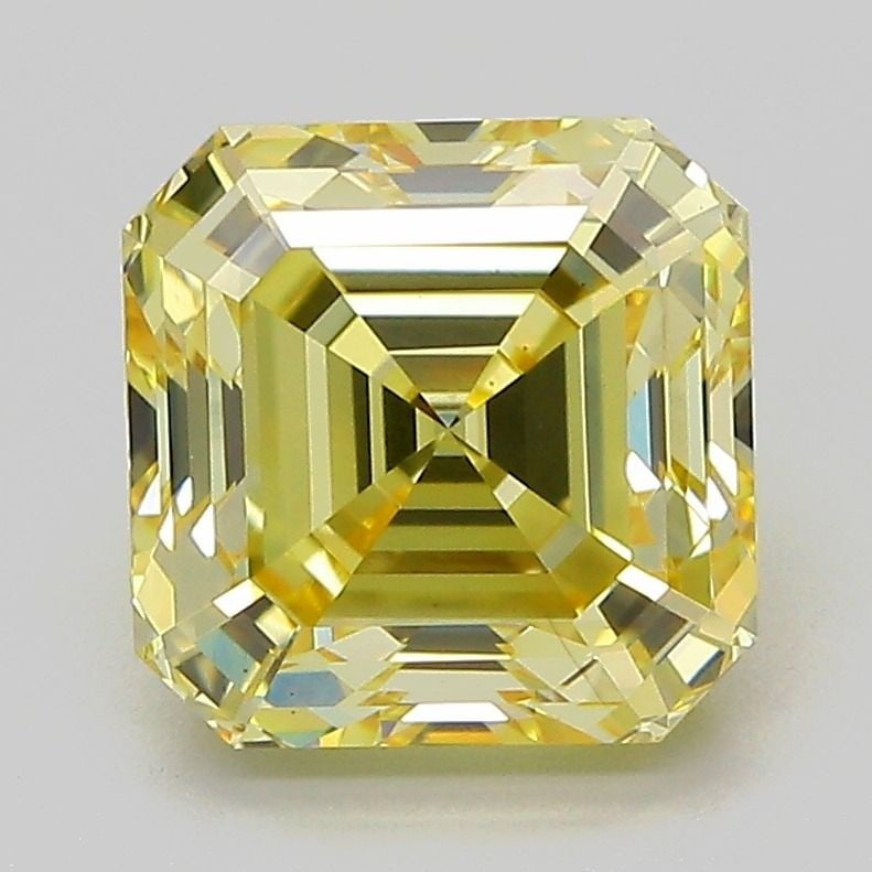 Loose Diamond - ASSCHER 3.27ct Fancy Yellow VS1: Loose Diamond - ASSCHER 3.27ct Fancy Yellow VS1 Source: This is a real non-mined Diamond that has been grown in a lab Shape: ASSCHER Carats: 3.27 Color: Fancy Yellow Certification: IGI Video:
