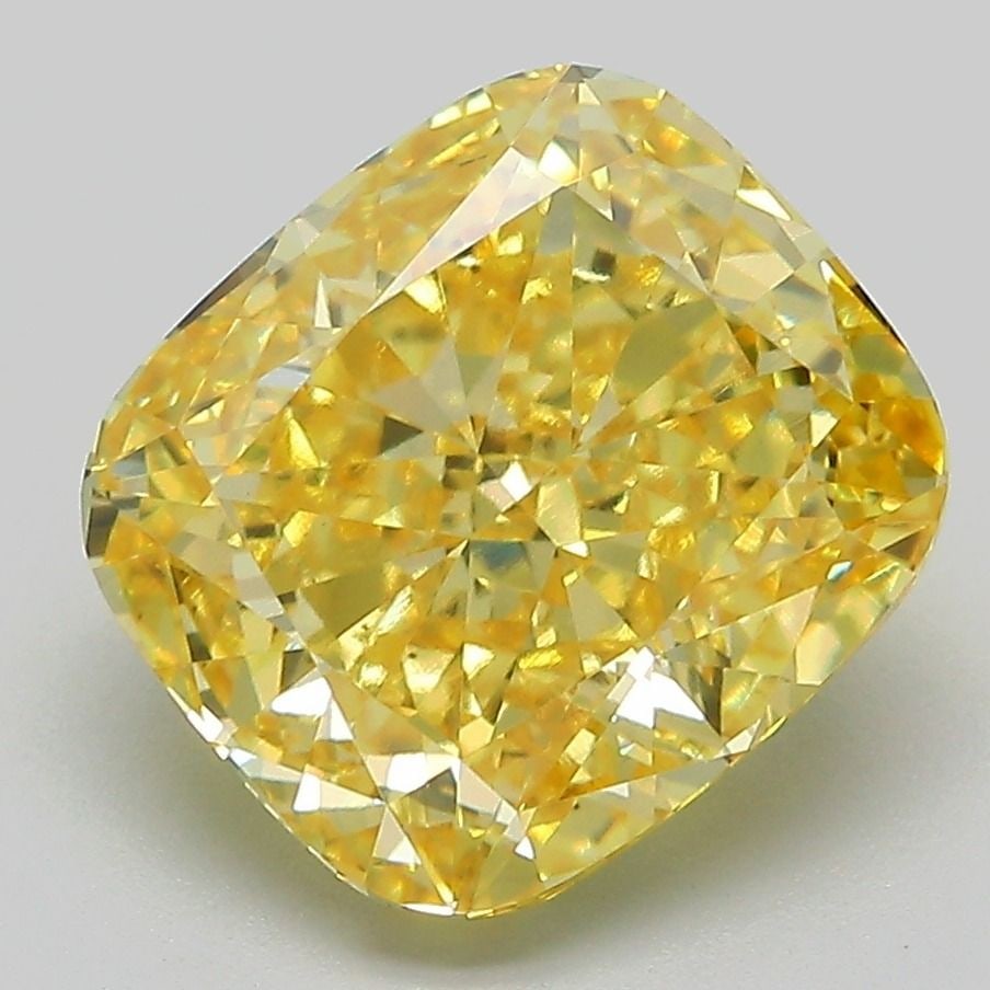 Loose Diamond - CUSHION BRILLIANT 4.62ct Fancy Vivid Yellow VS1: Loose Diamond - CUSHION BRILLIANT 4.62ct Fancy Vivid Yellow VS1 Source: This is a real non-mined Diamond that has been grown in a lab Shape: CUSHION BRILLIANT Carats: 4.62 Color: Fancy Vivid Yellow Ce