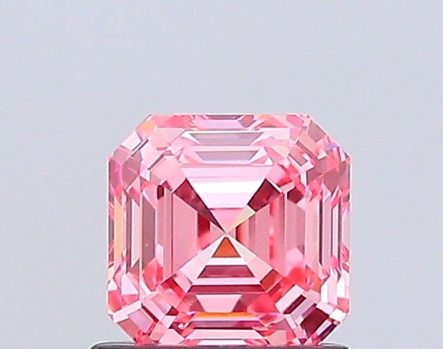 Loose Diamond - ASSCHER 1.0ct Fancy Vivid Pink VVS2: Loose Diamond - ASSCHER 1.0ct Fancy Vivid Pink VVS2 Source: This is a real non-mined Diamond that has been grown in a lab Shape: ASSCHER Carats: 1.0 Color: Fancy Vivid Pink Certification: IGI Video: