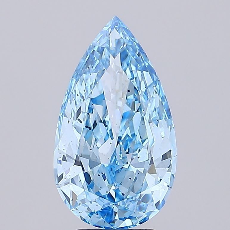Loose Diamond - PEAR 4.52ct Fancy Vivid Blue SI2: Loose Diamond - PEAR 4.52ct Fancy Vivid Blue SI2 Source: This is a real non-mined Diamond that has been grown in a lab Shape: PEAR Carats: 4.52 Color: Fancy Vivid Blue Certification: IGI Video: