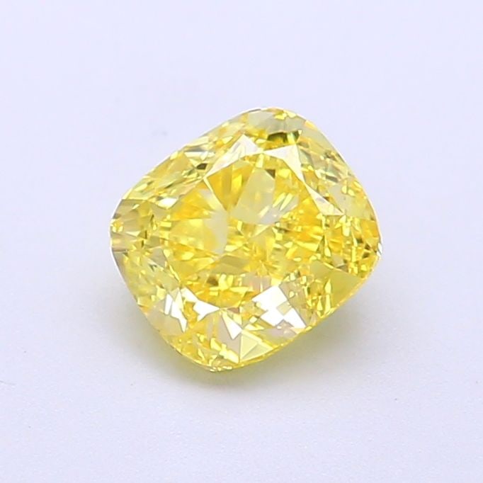 Loose Diamond - CUSHION MODIFIED 1.07ct Fancy Intense Yellow VVS2: Loose Diamond - CUSHION MODIFIED 1.07ct Fancy Intense Yellow VVS2 Source: This is a real non-mined Diamond that has been grown in a lab Shape: CUSHION MODIFIED Carats: 1.07 Color: Fancy Intense Yellow