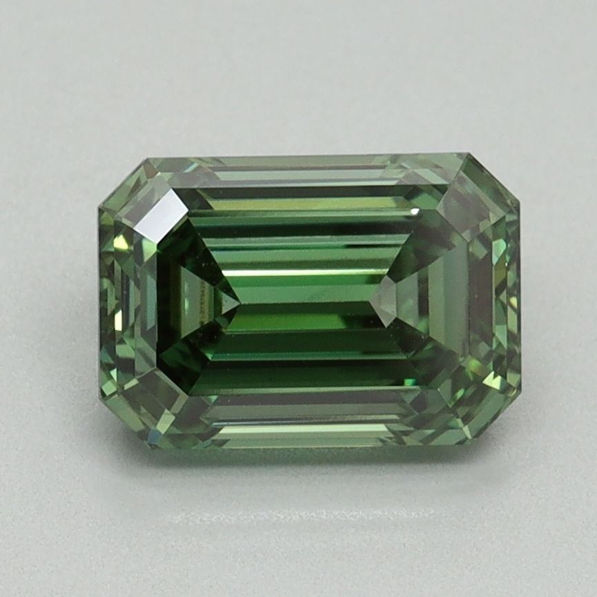 Loose Diamond - EMERALD 1.8ct Fancy Vivid Green VVS2: Loose Diamond - EMERALD 1.8ct Fancy Vivid Green VVS2 Source: This is a real non-mined Diamond that has been grown in a lab Shape: EMERALD Carats: 1.8 Color: Fancy Vivid Green Certification: IGI Video: