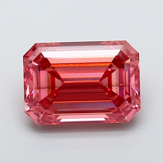 Loose Diamond - EMERALD 5.07ct Fancy Vivid Pink SI1: Loose Diamond - EMERALD 5.07ct Fancy Vivid Pink SI1 Source: This is a real non-mined Diamond that has been grown in a lab Shape: EMERALD Carats: 5.07 Color: Fancy Vivid Pink Certification: IGI Video: