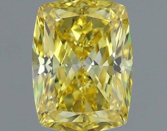 Loose Diamond - CUSHION MODIFIED 1.08ct Fancy Vivid Yellow VS1: Loose Diamond - CUSHION MODIFIED 1.08ct Fancy Vivid Yellow VS1 Source: This is a real non-mined Diamond that has been grown in a lab Shape: CUSHION MODIFIED Carats: 1.08 Color: Fancy Vivid Yellow Cert