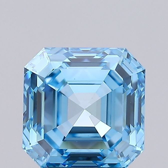Loose Diamond - ASSCHER 2.05ct Fancy Vivid Blue VS1: Loose Diamond - ASSCHER 2.05ct Fancy Vivid Blue VS1 Source: This is a real non-mined Diamond that has been grown in a lab Shape: ASSCHER Carats: 2.05 Color: Fancy Vivid Blue Certification: IGI Video: