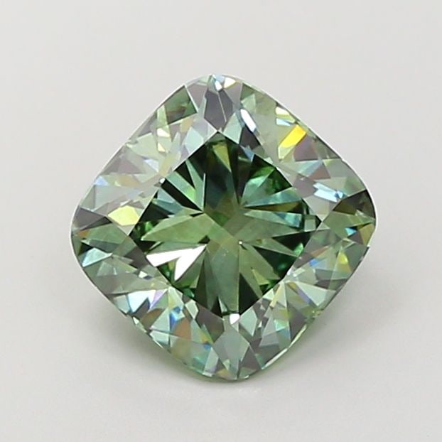 Loose Diamond - CUSHION MODIFIED 3.03ct Fancy Vivid Green SI1: Loose Diamond - CUSHION MODIFIED 3.03ct Fancy Vivid Green SI1 Source: This is a real non-mined Diamond that has been grown in a lab Shape: CUSHION MODIFIED Carats: 3.03 Color: Fancy Vivid Green Certif