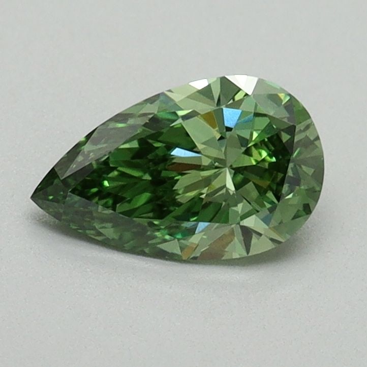 Loose Diamond - PEAR 0.61ct Fancy Vivid Green VVS2: Loose Diamond - PEAR 0.61ct Fancy Vivid Green VVS2 Source: This is a real non-mined Diamond that has been grown in a lab Shape: PEAR Carats: 0.61 Color: Fancy Vivid Green Certification: IGI Video: