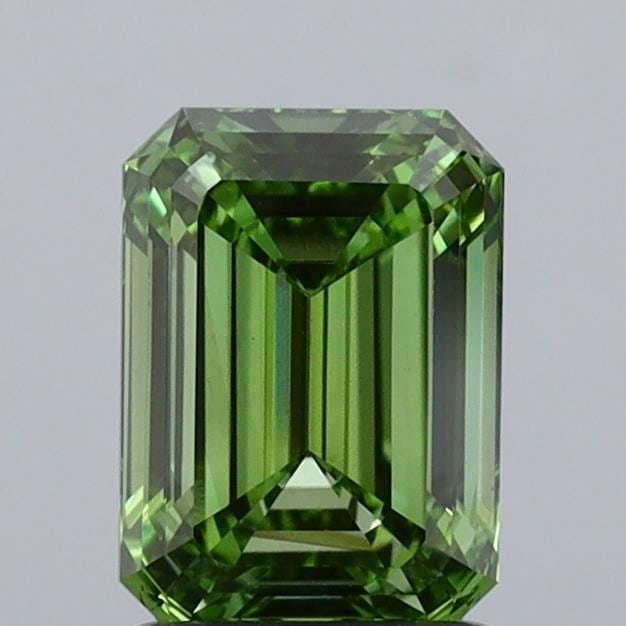 Loose Diamond - EMERALD 1.53ct Fancy Vivid Green VS1: Loose Diamond - EMERALD 1.53ct Fancy Vivid Green VS1 Source: This is a real non-mined Diamond that has been grown in a lab Shape: EMERALD Carats: 1.53 Color: Fancy Vivid Green Certification: IGI Video