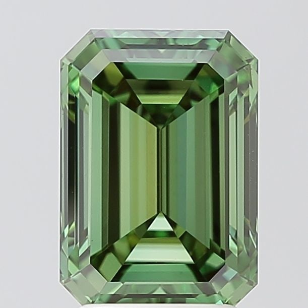 Loose Diamond - EMERALD 3.15ct Fancy Vivid Green VS1: Loose Diamond - EMERALD 3.15ct Fancy Vivid Green VS1 Source: This is a real non-mined Diamond that has been grown in a lab Shape: EMERALD Carats: 3.15 Color: Fancy Vivid Green Certification: IGI Video