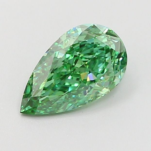Loose Diamond - PEAR 0.9ct Fancy Vivid Green VVS2: Loose Diamond - PEAR 0.9ct Fancy Vivid Green VVS2 Source: This is a real non-mined Diamond that has been grown in a lab Shape: PEAR Carats: 0.9 Color: Fancy Vivid Green Certification: IGI Video: