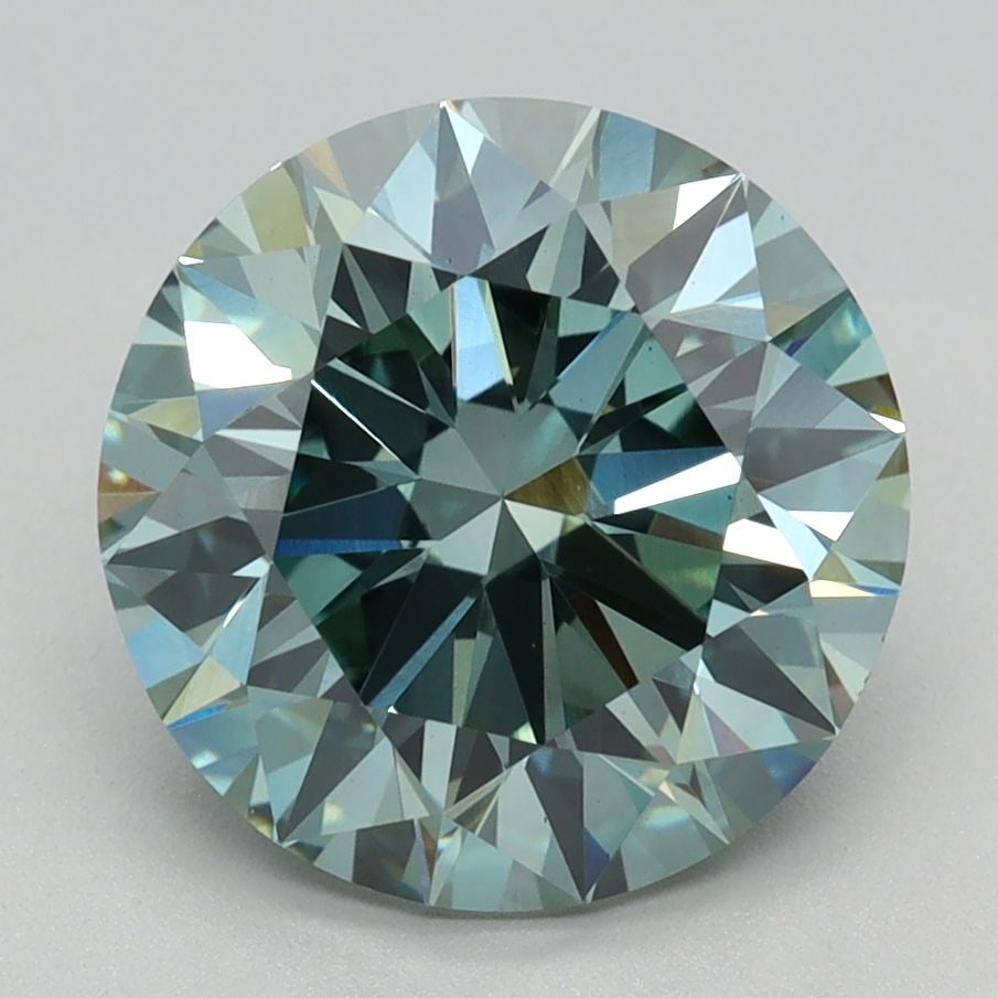 Ideal Loose Diamond - ROUND 3.1ct Fancy Vivid Green VS1: Ideal Loose Diamond - ROUND 3.1ct Fancy Vivid Green VS1 Source: This is a real non-mined Diamond that has been grown in a lab Shape: ROUND Carats: 3.1 Color: Fancy Vivid Green Certification: IGI Video