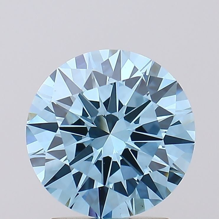 Loose Diamond - ROUND 2.02ct Fancy Vivid Blue VS1: Loose Diamond - ROUND 2.02ct Fancy Vivid Blue VS1 Source: This is a real non-mined Diamond that has been grown in a lab Shape: ROUND Carats: 2.02 Color: Fancy Vivid Blue Certification: IGI Video: