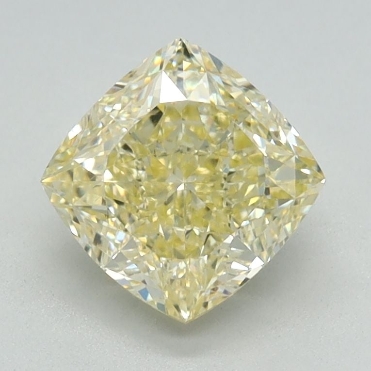 Loose Diamond - CUSHION BRILLIANT 1.35ct Fancy Light Yellow VVS2: Loose Diamond - CUSHION BRILLIANT 1.35ct Fancy Light Yellow VVS2 Source: This is a real non-mined Diamond that has been grown in a lab Shape: CUSHION BRILLIANT Carats: 1.35 Color: Fancy Light Yellow C
