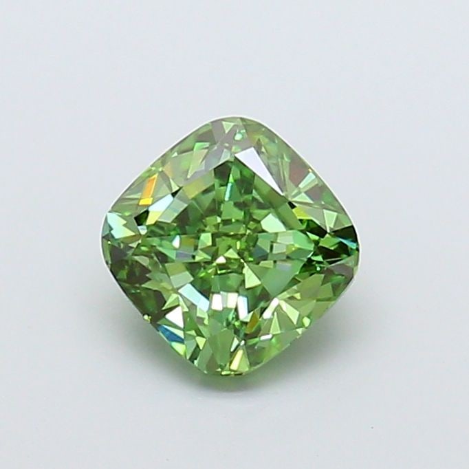 Loose Diamond - CUSHION MODIFIED 1.51ct Fancy Vivid Green VVS2: Loose Diamond - CUSHION MODIFIED 1.51ct Fancy Vivid Green VVS2 Source: This is a real non-mined Diamond that has been grown in a lab Shape: CUSHION MODIFIED Carats: 1.51 Color: Fancy Vivid Green Certi