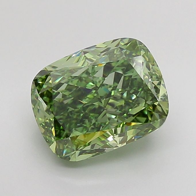 Loose Diamond - CUSHION MODIFIED 4.71ct Fancy Vivid Green VS2: Loose Diamond - CUSHION MODIFIED 4.71ct Fancy Vivid Green VS2 Source: This is a real non-mined Diamond that has been grown in a lab Shape: CUSHION MODIFIED Carats: 4.71 Color: Fancy Vivid Green Certif