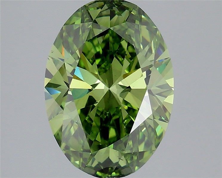 Loose Diamond - OVAL 3.01ct Fancy Vivid Green VS2: Loose Diamond - OVAL 3.01ct Fancy Vivid Green VS2 Source: This is a real non-mined Diamond that has been grown in a lab Shape: OVAL Carats: 3.01 Color: Fancy Vivid Green Certification: IGI Video: