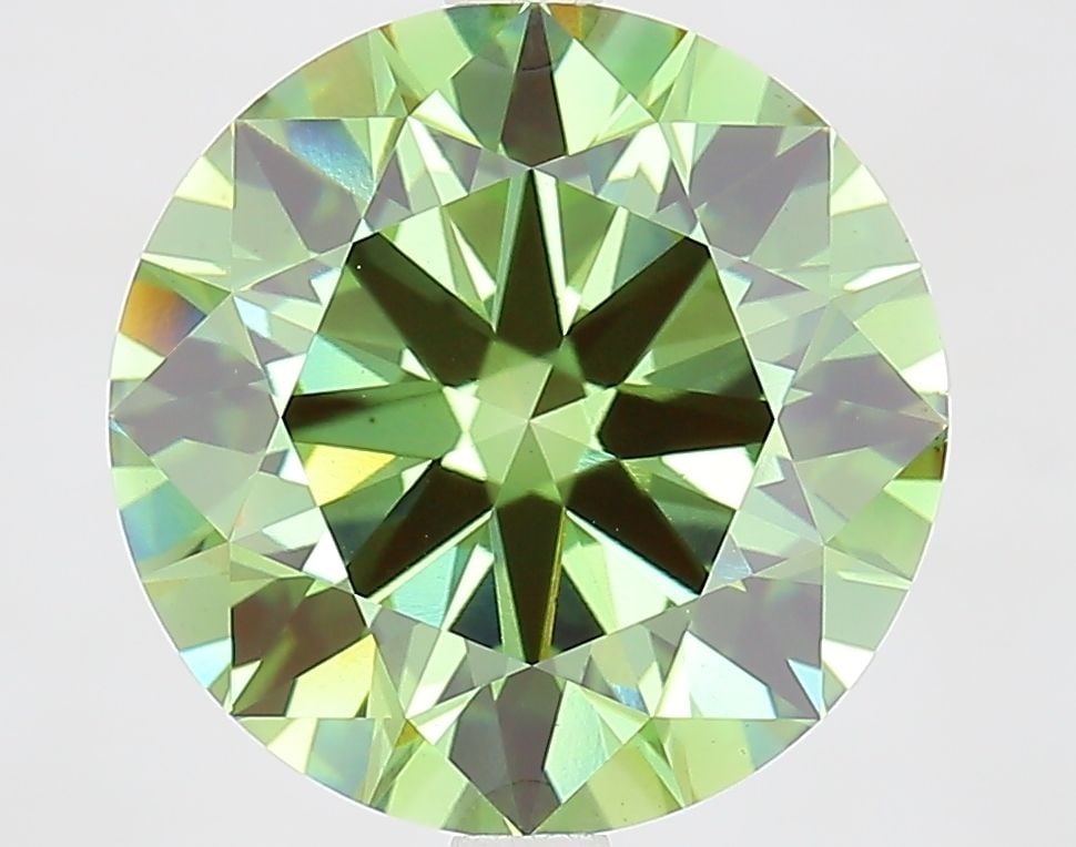 Ideal Loose Diamond - ROUND 5.3ct Fancy Vivid Green VS1: Ideal Loose Diamond - ROUND 5.3ct Fancy Vivid Green VS1 Source: This is a real non-mined Diamond that has been grown in a lab Shape: ROUND Carats: 5.3 Color: Fancy Vivid Green Certification: IGI Video
