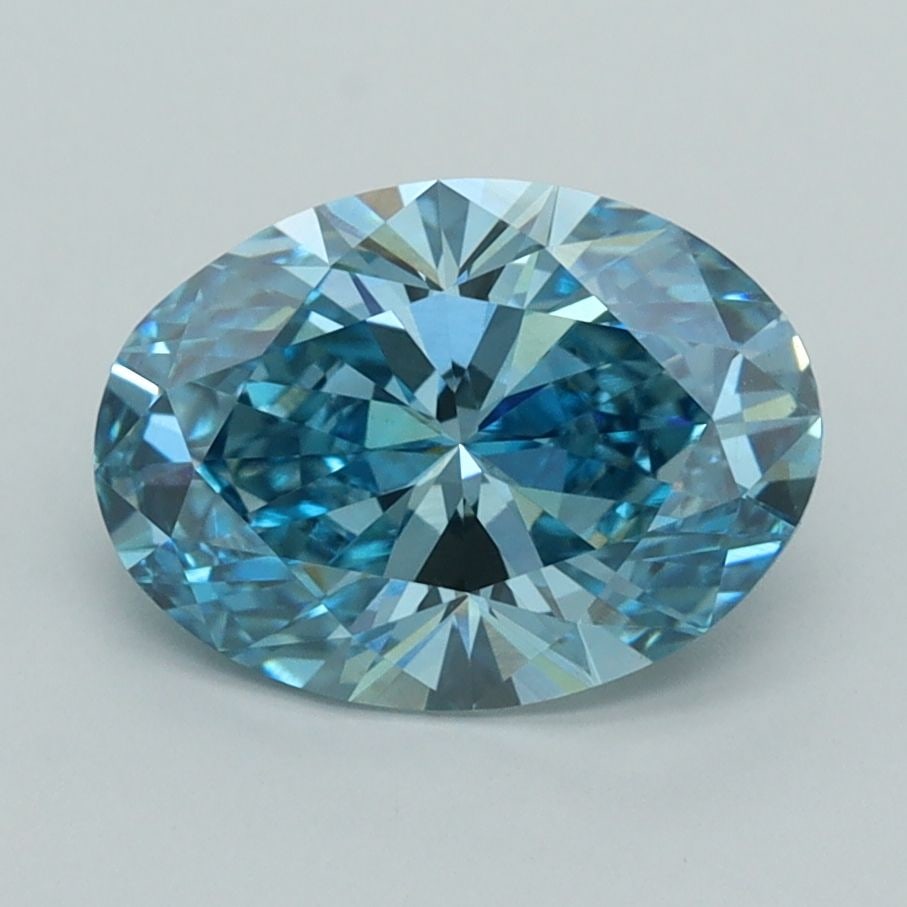 Loose Diamond - OVAL 2.03ct Fancy Vivid Blue VVS2: Loose Diamond - OVAL 2.03ct Fancy Vivid Blue VVS2 Source: This is a real non-mined Diamond that has been grown in a lab Shape: OVAL Carats: 2.03 Color: Fancy Vivid Blue Certification: IGI Video: