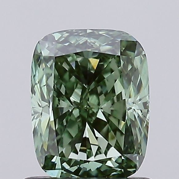 Loose Diamond - CUSHION MODIFIED 1.02ct Fancy Vivid Green SI1: Loose Diamond - CUSHION MODIFIED 1.02ct Fancy Vivid Green SI1 Source: This is a real non-mined Diamond that has been grown in a lab Shape: CUSHION MODIFIED Carats: 1.02 Color: Fancy Vivid Green Certif