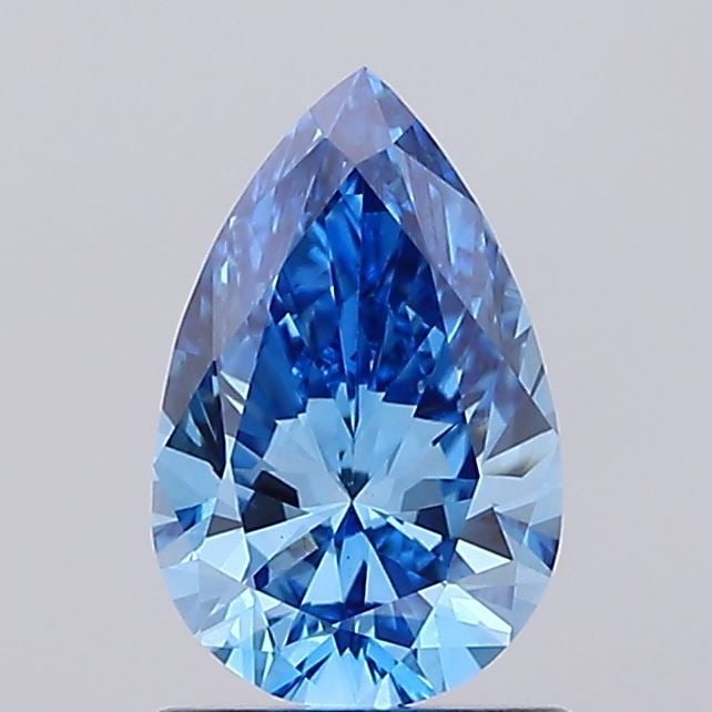 Loose Diamond - PEAR 1.02ct Fancy Vivid Blue VS1: Loose Diamond - PEAR 1.02ct Fancy Vivid Blue VS1 Source: This is a real non-mined Diamond that has been grown in a lab Shape: PEAR Carats: 1.02 Color: Fancy Vivid Blue Certification: IGI Video: