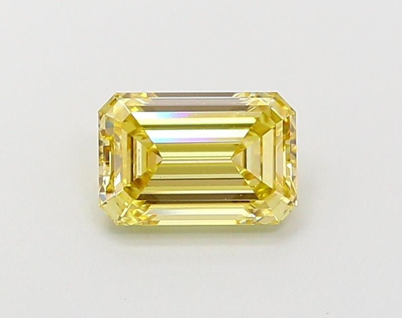 Loose Diamond - EMERALD 1.14ct Fancy Intense Yellow VS1: Loose Diamond - EMERALD 1.14ct Fancy Intense Yellow VS1 Source: This is a real non-mined Diamond that has been grown in a lab Shape: EMERALD Carats: 1.14 Color: Fancy Intense Yellow Certification: IGI