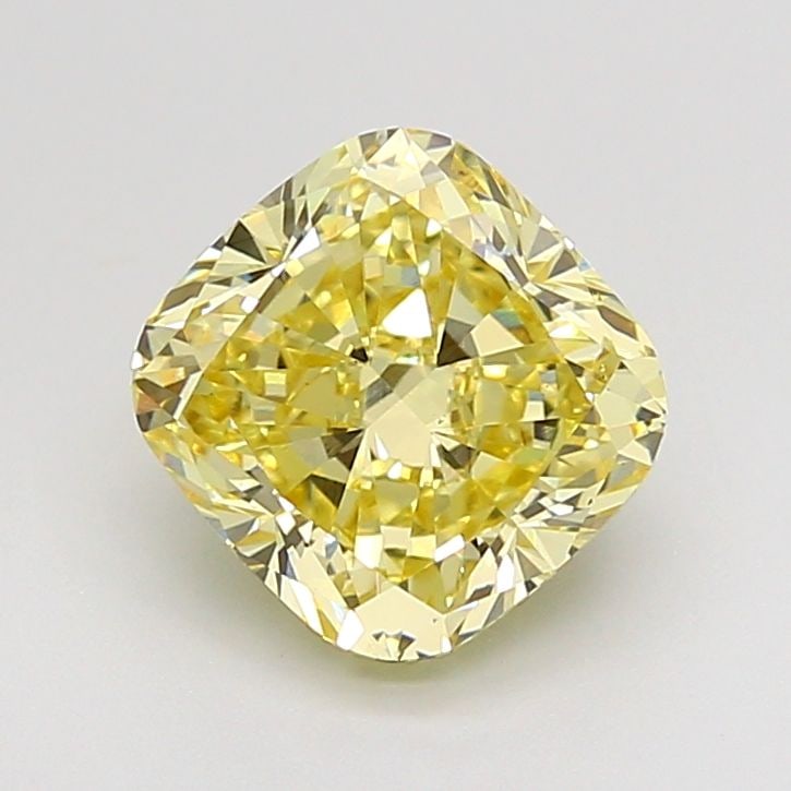 Loose Diamond - CUSHION MODIFIED 2.02ct Fancy Intense Yellow VS1: Loose Diamond - CUSHION MODIFIED 2.02ct Fancy Intense Yellow VS1 Source: This is a real non-mined Diamond that has been grown in a lab Shape: CUSHION MODIFIED Carats: 2.02 Color: Fancy Intense Yellow