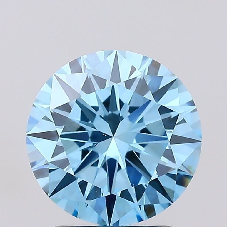 Loose Diamond - ROUND 2.01ct Fancy Vivid Blue VS1: Loose Diamond - ROUND 2.01ct Fancy Vivid Blue VS1 Source: This is a real non-mined Diamond that has been grown in a lab Shape: ROUND Carats: 2.01 Color: Fancy Vivid Blue Certification: IGI Video: