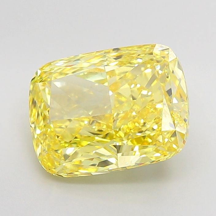 Loose Diamond - CUSHION MODIFIED 7.56ct Fancy Vivid Yellow VVS2: Loose Diamond - CUSHION MODIFIED 7.56ct Fancy Vivid Yellow VVS2 Source: This is a real non-mined Diamond that has been grown in a lab Shape: CUSHION MODIFIED Carats: 7.56 Color: Fancy Vivid Yellow Cer