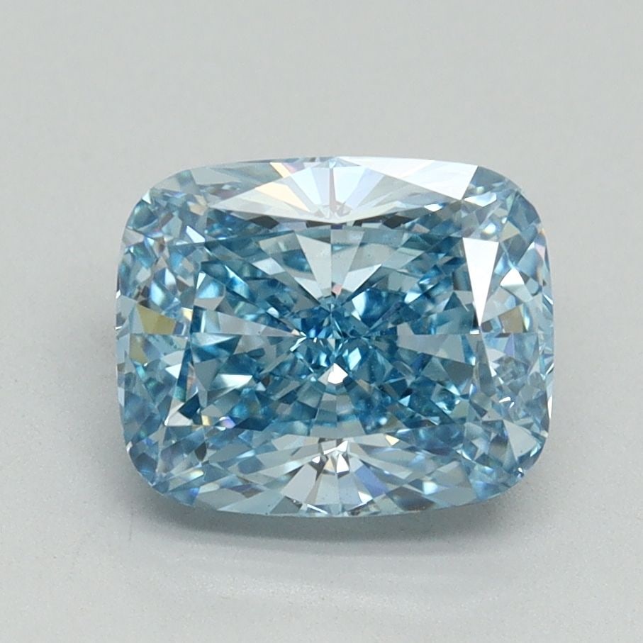 Loose Diamond - CUSHION BRILLIANT 2.13ct Fancy Vivid Blue VS1: Loose Diamond - CUSHION BRILLIANT 2.13ct Fancy Vivid Blue VS1 Source: This is a real non-mined Diamond that has been grown in a lab Shape: CUSHION BRILLIANT Carats: 2.13 Color: Fancy Vivid Blue Certif
