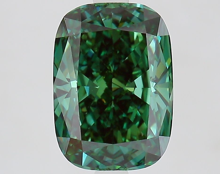 Loose Diamond - CUSHION MODIFIED 3.07ct Fancy Vivid Green VVS2 (1 of 1)