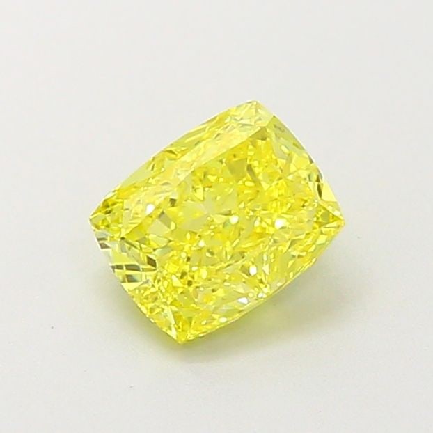 Loose Diamond - CUSHION MODIFIED 0.71ct Fancy Vivid Yellow VVS2: Loose Diamond - CUSHION MODIFIED 0.71ct Fancy Vivid Yellow VVS2 Source: This is a real non-mined Diamond that has been grown in a lab Shape: CUSHION MODIFIED Carats: 0.71 Color: Fancy Vivid Yellow Cer