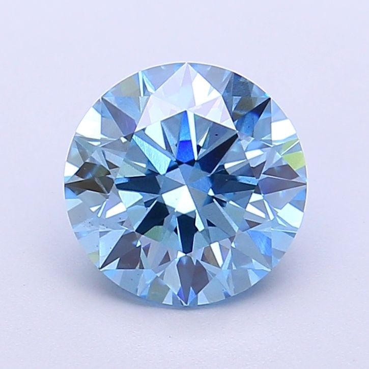 Ideal Loose Diamond - ROUND 2.08ct Fancy Vivid Blue VS2: Ideal Loose Diamond - ROUND 2.08ct Fancy Vivid Blue VS2 Source: This is a real non-mined Diamond that has been grown in a lab Shape: ROUND Carats: 2.08 Color: Fancy Vivid Blue Certification: IGI Video