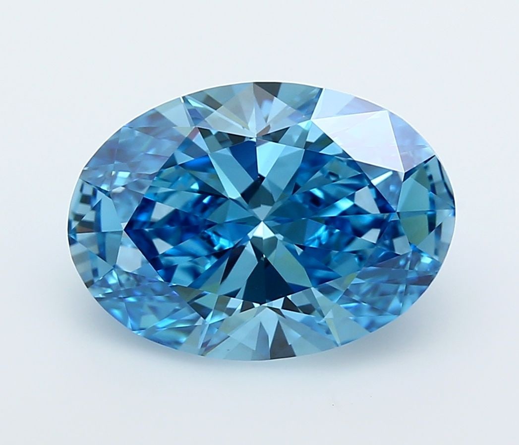 Loose Diamond - OVAL 4.97ct Fancy Vivid Blue VS1: Loose Diamond - OVAL 4.97ct Fancy Vivid Blue VS1 Source: This is a real non-mined Diamond that has been grown in a lab Shape: OVAL Carats: 4.97 Color: Fancy Vivid Blue Certification: IGI Video: