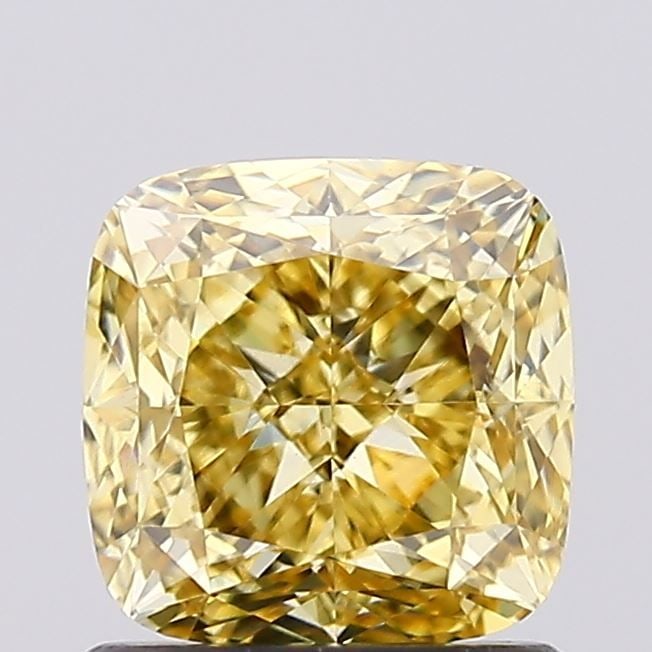 Loose Diamond - CUSHION MODIFIED 1.2ct Fancy Intense Yellow VS2: Loose Diamond - CUSHION MODIFIED 1.2ct Fancy Intense Yellow VS2 Source: This is a real non-mined Diamond that has been grown in a lab Shape: CUSHION MODIFIED Carats: 1.2 Color: Fancy Intense Yellow Ce